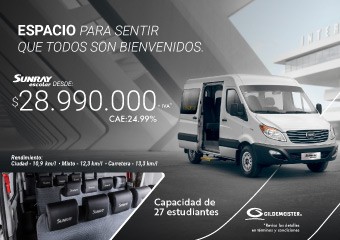 Seguridad, eficiencia y diseño moderno  para el transporte de hasta 27 estudiantes